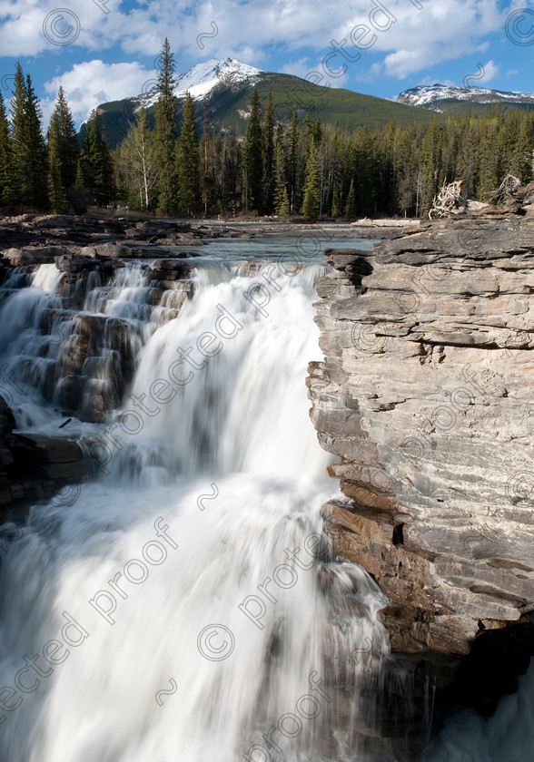 HWP 5849 
 Athabasca Falls 
 Keywords: Athabasca, falls, waterfall, Alberta, Canada, Tourism, Icefields Parkway, water,