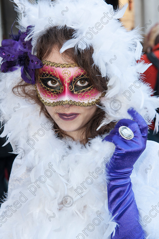 D3X 9814 
 Eyes 
 Keywords: Eyes,mask,veneitian mask,Venice,Italy,Carnival,Carnevale,White Feathers, brunette,pretty girl