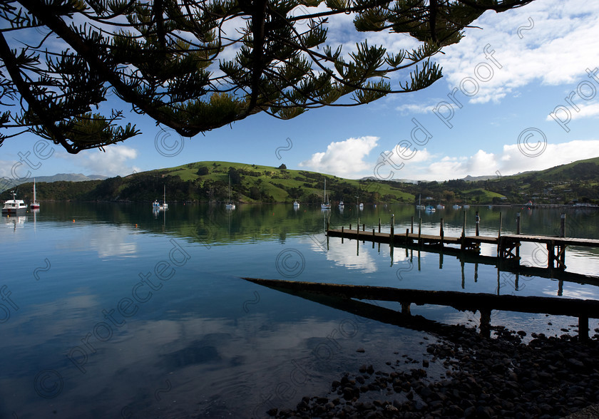 HWP 8363 
 Akaroa Harbour 
 Keywords: Akaroa, New Zealand, harbour,micro, calm, serene, tranquil